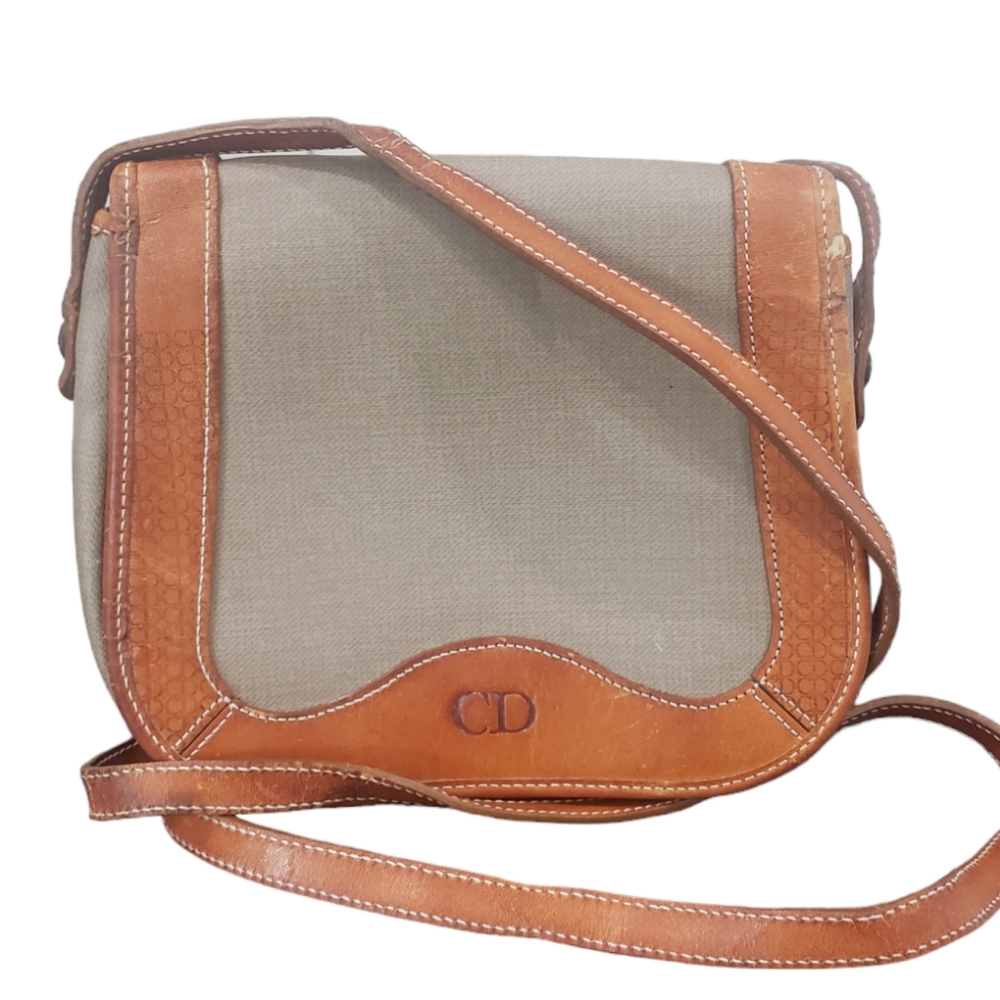 Dior Tan and Cream Shoulder Bag - Picture 2 of 12